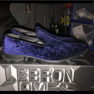 Blue suede dress shoes